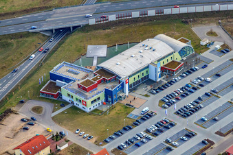 Aerial view of Fitness Park Schwetzingen GmbH in Schwetzingen in the state Baden-Wuerttemberg, Germany