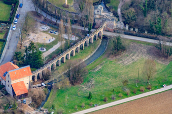 Roman water fort in the Schwetzingen Palace Park in Schwetzingen in the state Baden-Wuerttemberg, Germany