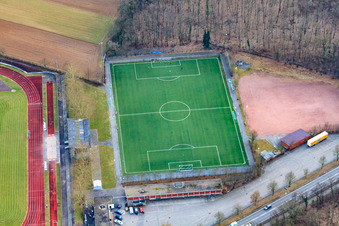 Aerial photograpy of Sports fields of SV 98 Schwetzingen eV in Schwetzingen in the state Baden-Wuerttemberg, Germany