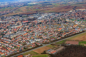View of the town from the west in Schwetzingen in the state Baden-Wuerttemberg, Germany