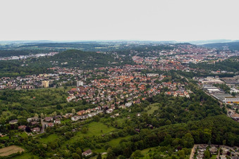 From the west in the district Brötzingen in Pforzheim in the state Baden-Wuerttemberg, Germany