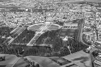 Schwetzingen Palace and Garden in winter from the west in Schwetzingen in the state Baden-Wuerttemberg, Germany