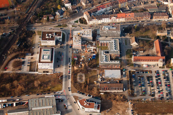 Project EASTSITE of BAU Bauträgergesellschaft mbH in the district Neuostheim in Mannheim in the state Baden-Wuerttemberg, Germany viewn from the air