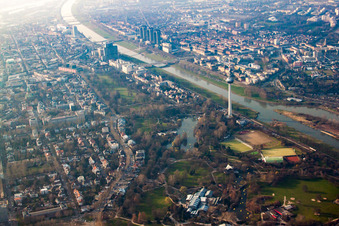Luisenpark, telecommunications tower in the district Oststadt in Mannheim in the state Baden-Wuerttemberg, Germany