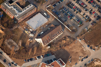 Aerial view of Project EASTSITE of BAU Bauträgergesellschaft mbH in the district Neuostheim in Mannheim in the state Baden-Wuerttemberg, Germany