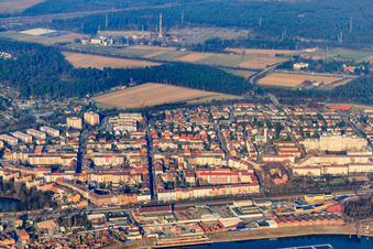 Karlsruher Straße and Rheinaugrundschule in the district Rheinau in Mannheim in the state Baden-Wuerttemberg, Germany