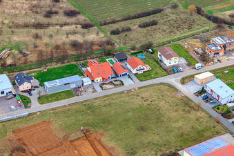 Aerial view of At the Ahlmühle in Ilbesheim bei Landau in the state Rhineland-Palatinate, Germany