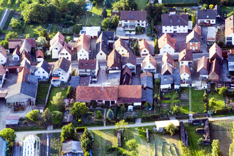 Drone recording of Saarstr in Kandel in the state Rhineland-Palatinate, Germany