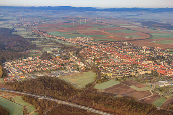Bienwaldstadt from the southeast in Kandel in the state Rhineland-Palatinate, Germany