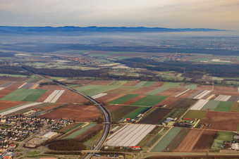 Route of the A65 in Kandel in the state Rhineland-Palatinate, Germany