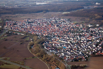 Oblique view of From the northeast in Hagenbach in the state Rhineland-Palatinate, Germany