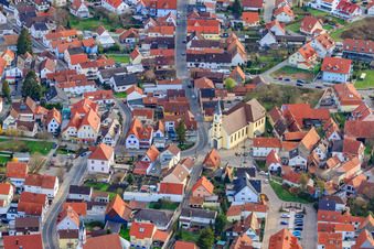 Catholic Church of the Assumption of Mary in the district Maximiliansau in Wörth am Rhein in the state Rhineland-Palatinate, Germany