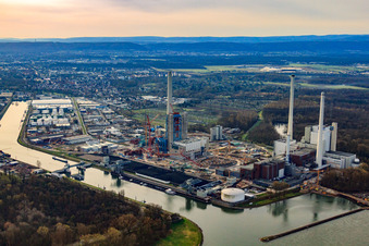 New ENBW Rhine Harbour steam power plant Karlsruhe in the district Daxlanden in Karlsruhe in the state Baden-Wuerttemberg, Germany