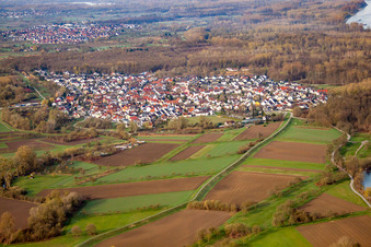 From the northeast in the district Neuburgweier in Rheinstetten in the state Baden-Wuerttemberg, Germany