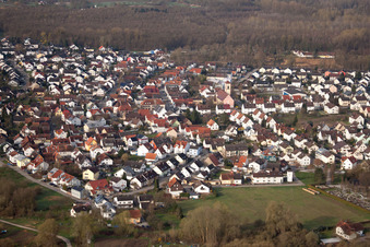 Village view in the district Neuburgweier in Rheinstetten in the state Baden-Wuerttemberg, Germany