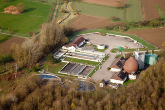 Durmersheim sewage treatment plant in Au am Rhein in the state Baden-Wuerttemberg, Germany