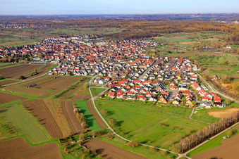View of the town from the east in Au am Rhein in the state Baden-Wuerttemberg, Germany