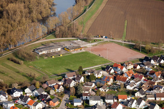 Sports fields Rheinstr in the district Illingen in Elchesheim-Illingen in the state Baden-Wuerttemberg, Germany