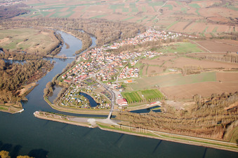 Aerial view of Munchhausen in the state Bas-Rhin, France