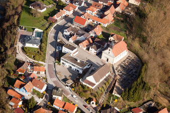Oblique view of Munchhausen in the state Bas-Rhin, France