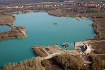 Oblique view of Harbor in Lauterbourg in the state Bas-Rhin, France