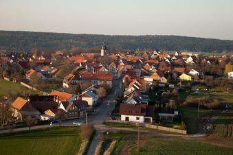 Village view in the district Gossel in Geratal in the state Thuringia, Germany