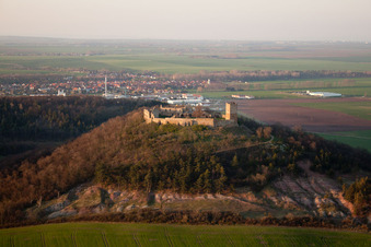 Gleichen Castle in the district Wandersleben in Drei Gleichen in the state Thuringia, Germany from a drone