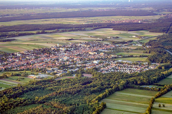 Oblique view of City view from the southwest in Kandel in the state Rhineland-Palatinate, Germany