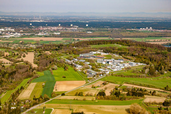 Fraunhofer Institute for Chemical Technology (ICT) from the east in the district Berghausen in Pfinztal in the state Baden-Wuerttemberg, Germany