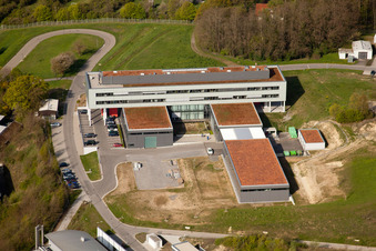 Oblique view of Pfinztal, Fraunhofer Institute for Chemical Technology (ICT) in the district Grötzingen in Karlsruhe in the state Baden-Wuerttemberg, Germany