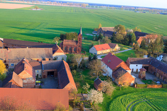 Aerial photograpy of Höfgen district in the district Welsickendorf in Niederer Fläming in the state Brandenburg, Germany