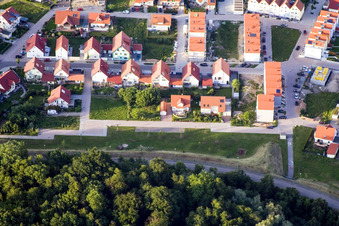Aerial view of New development area in Wörth am Rhein in the state Rhineland-Palatinate, Germany