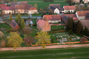 Oblique view of Church building in the village of in Niederer Flaeming in the state Brandenburg, Germany