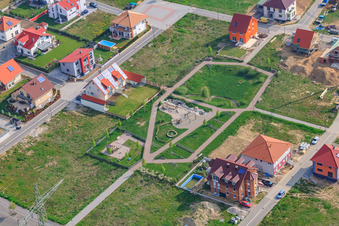 On the high trail in Kandel in the state Rhineland-Palatinate, Germany from the plane