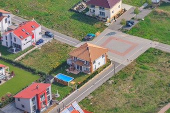 On the high trail in Kandel in the state Rhineland-Palatinate, Germany viewn from the air