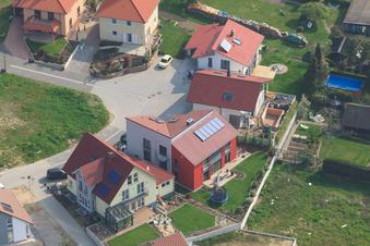 On the high trail in Kandel in the state Rhineland-Palatinate, Germany from a drone