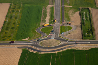 The new roundabout to the Horst industrial estate in the district Minderslachen in Kandel in the state Rhineland-Palatinate, Germany