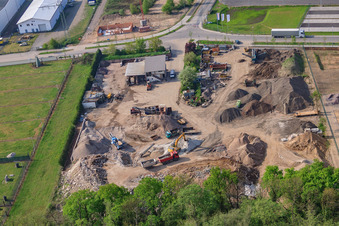 Aerial view of Gaudier Recycling in the district Minderslachen in Kandel in the state Rhineland-Palatinate, Germany