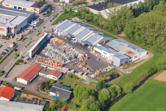 Union Building Center Hornbach Kandel in the district Minderslachen in Kandel in the state Rhineland-Palatinate, Germany out of the air