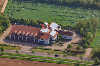 Aerial photograpy of Volunteer Fire Department Kandel in Kandel in the state Rhineland-Palatinate, Germany