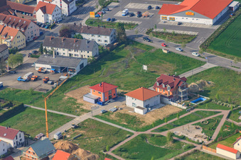 Oblique view of New buildings on Höhenweg in Kandel in the state Rhineland-Palatinate, Germany