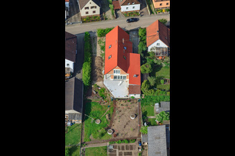 Drone recording of Waldstr in Kandel in the state Rhineland-Palatinate, Germany