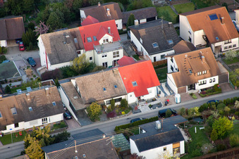 District Grünwettersbach in Karlsruhe in the state Baden-Wuerttemberg, Germany seen from a drone