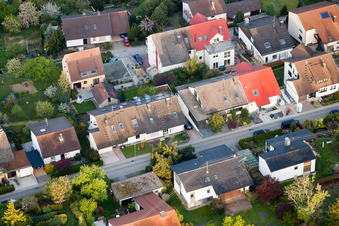 Aerial photograpy of District Grünwettersbach in Karlsruhe in the state Baden-Wuerttemberg, Germany