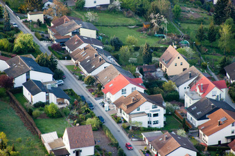 District Grünwettersbach in Karlsruhe in the state Baden-Wuerttemberg, Germany from the plane