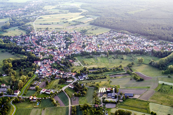 Village view in Berg in the state Rhineland-Palatinate, Germany seen from above
