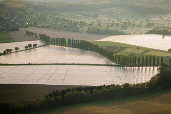 Aerial view of Thomashof in the district Hohenwettersbach in Karlsruhe in the state Baden-Wuerttemberg, Germany