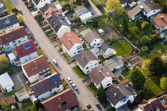 Aerial view of Tulpenstr in the district Reichenbach in Waldbronn in the state Baden-Wuerttemberg, Germany