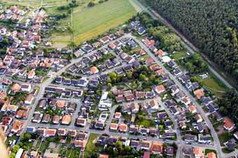 Village view in Berg in the state Rhineland-Palatinate, Germany from the plane