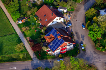Aerial photograpy of Traminerstr in the district Stupferich in Karlsruhe in the state Baden-Wuerttemberg, Germany